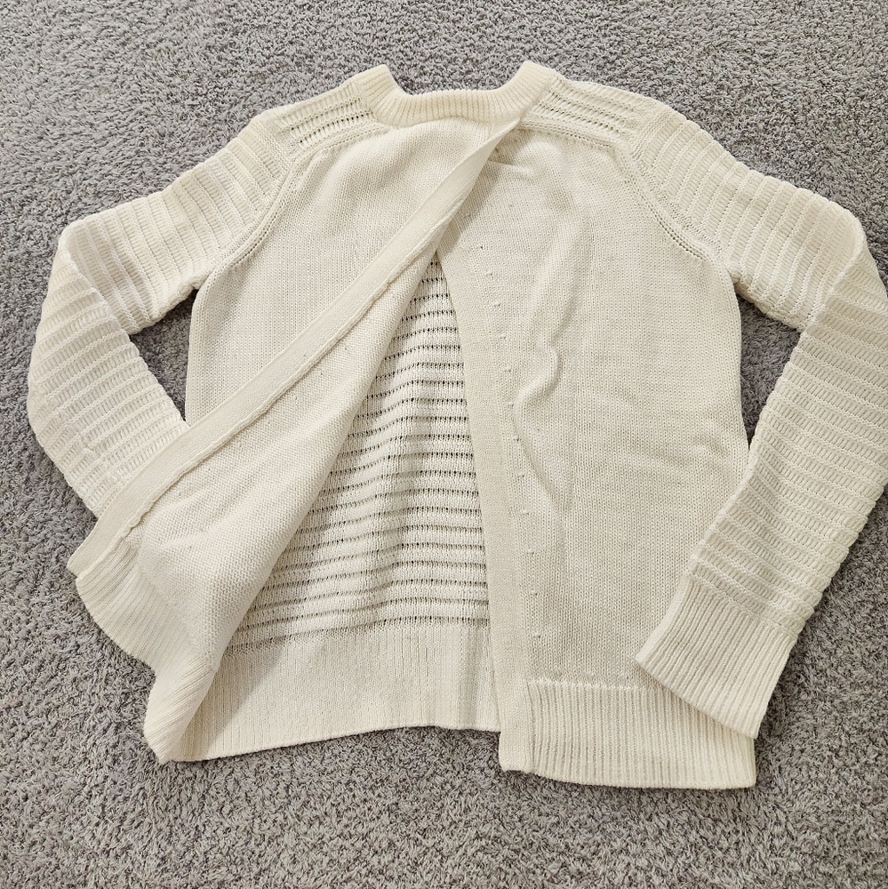 Rag And Bone White Open Weave Cross Back Crewneck… - image 5